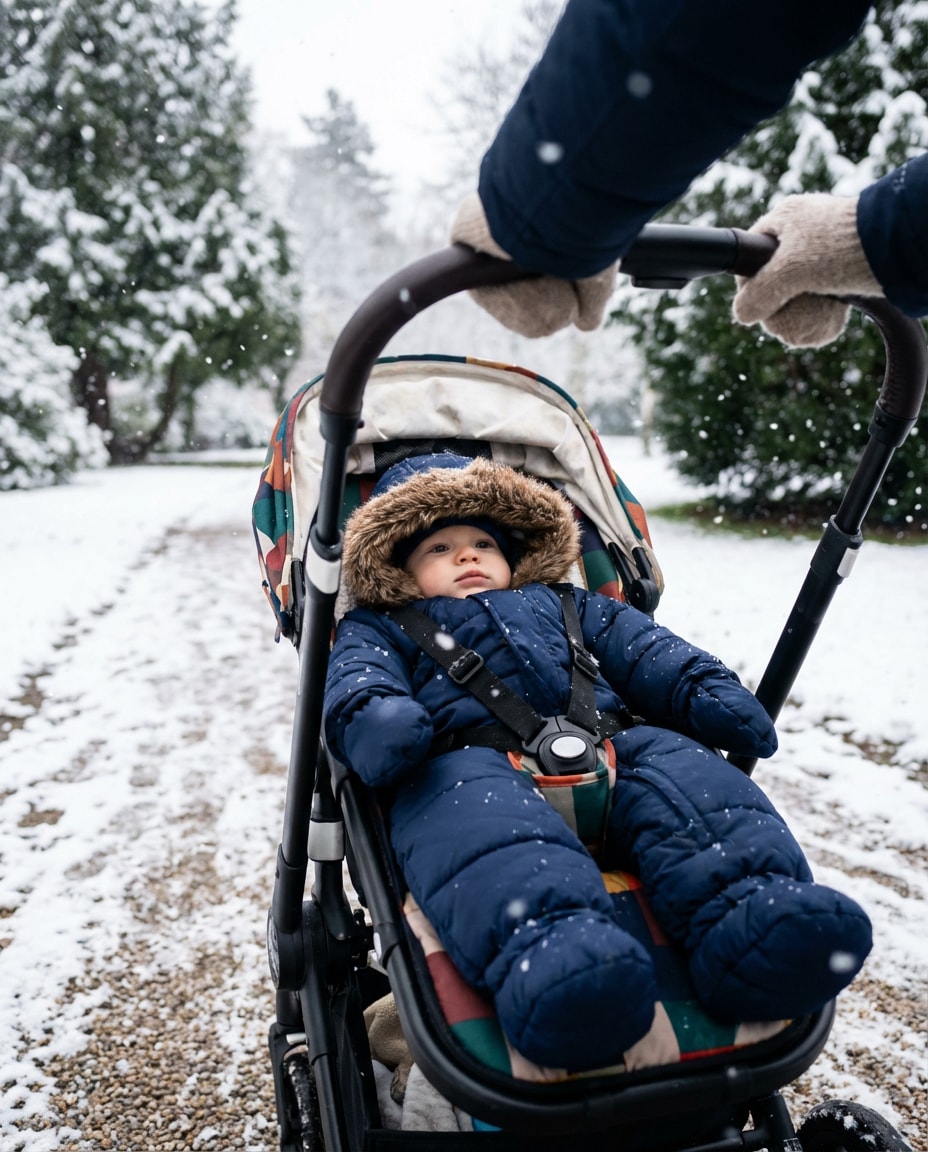 first snow stroller photo