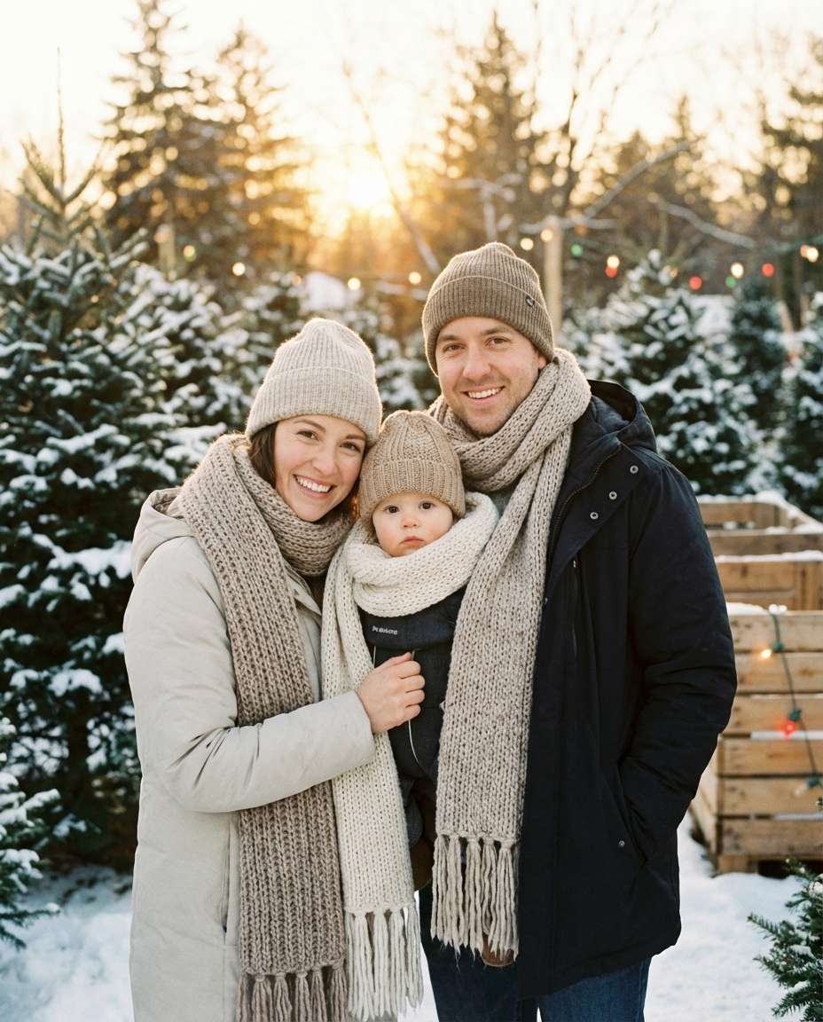 matching family scarves photo