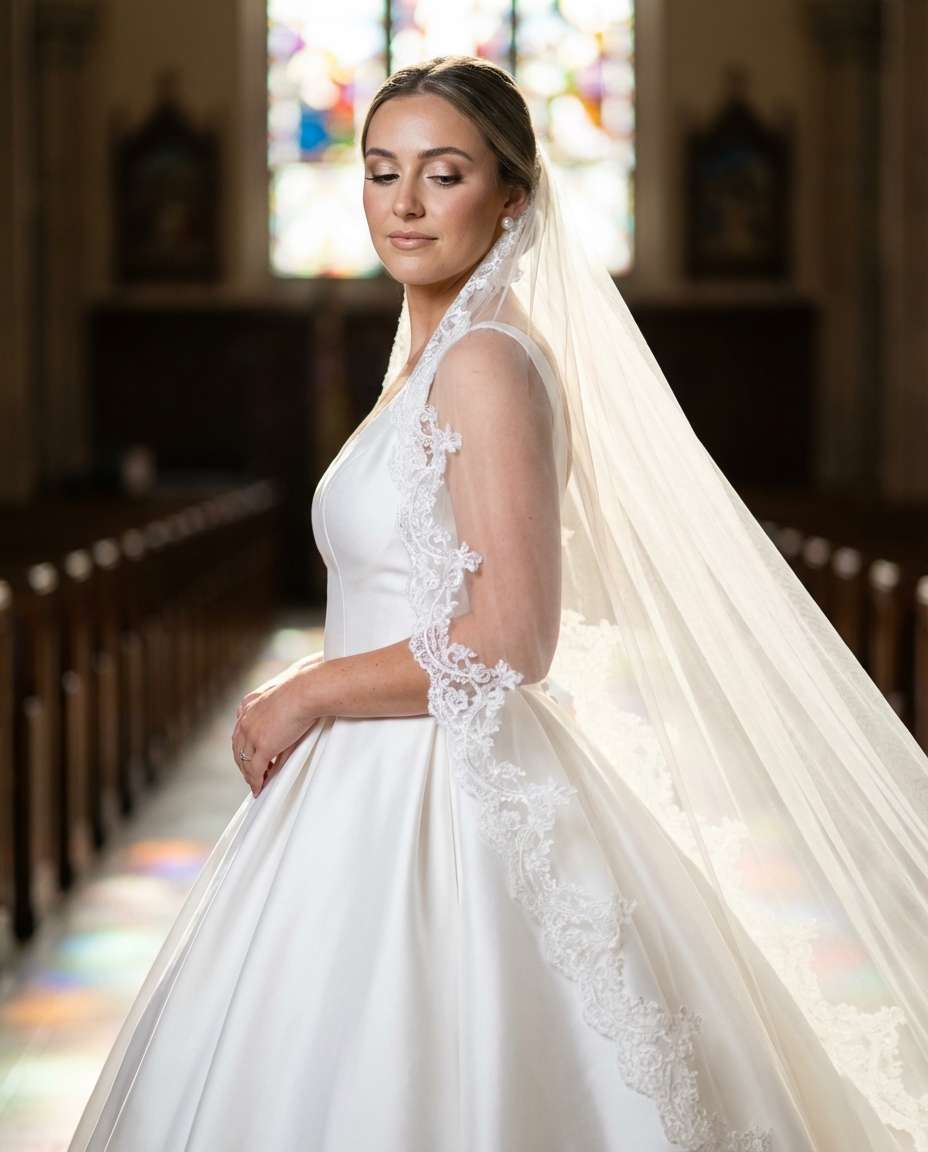 classic cathedral veil photo