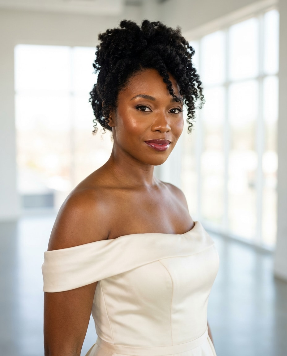 black bride natural hair photo