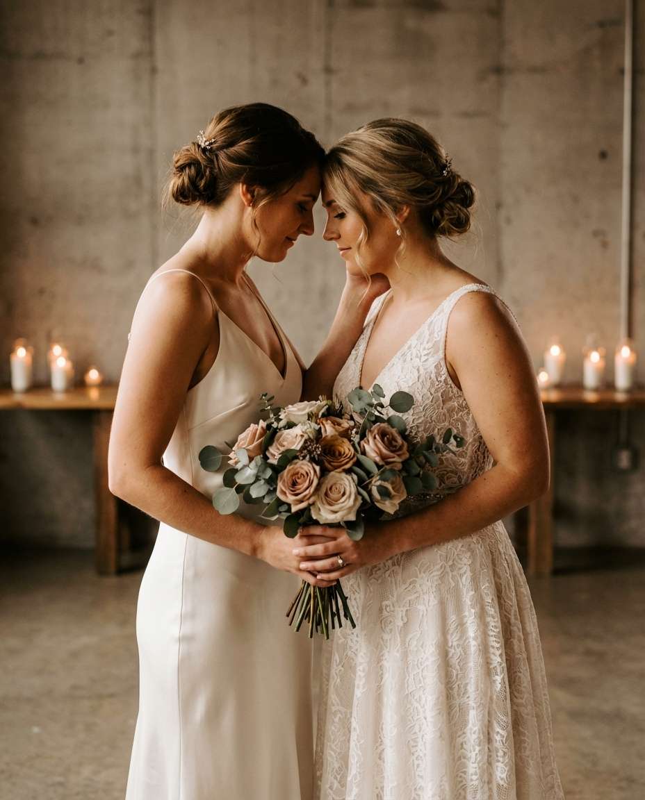 two brides portrait photo