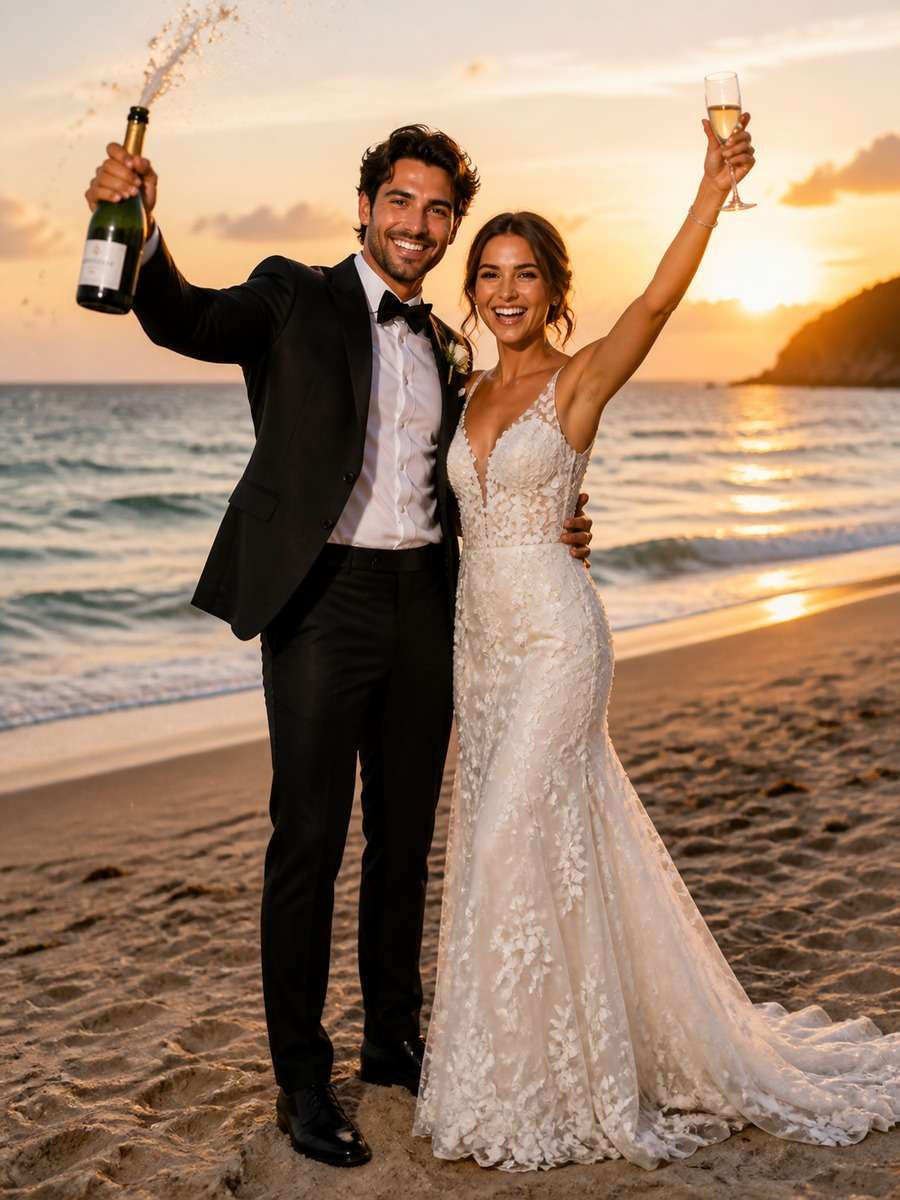 Champagne Celebration on the Beach photo