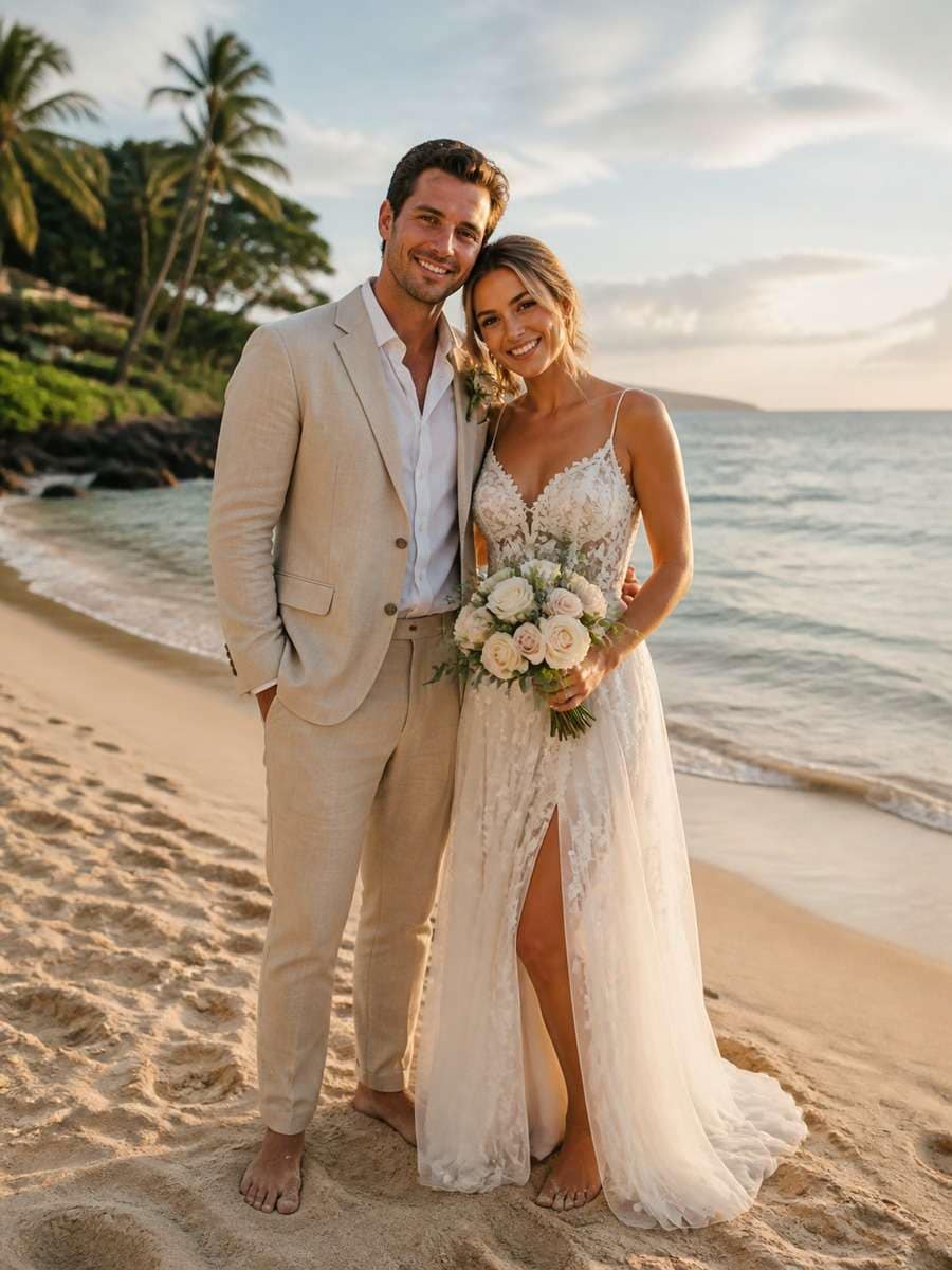 After-Ceremony Shoreline Portrait photo
