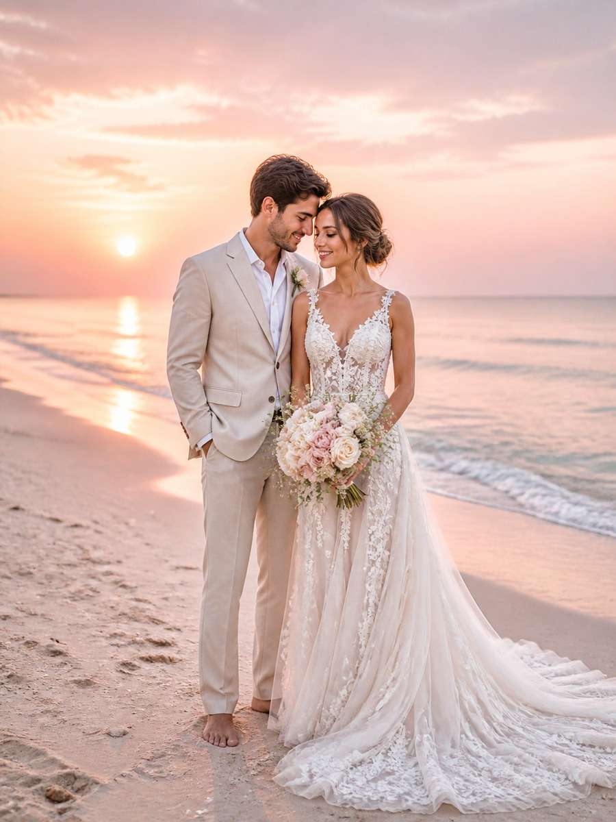 Soft Pastel Sunrise Portrait photo