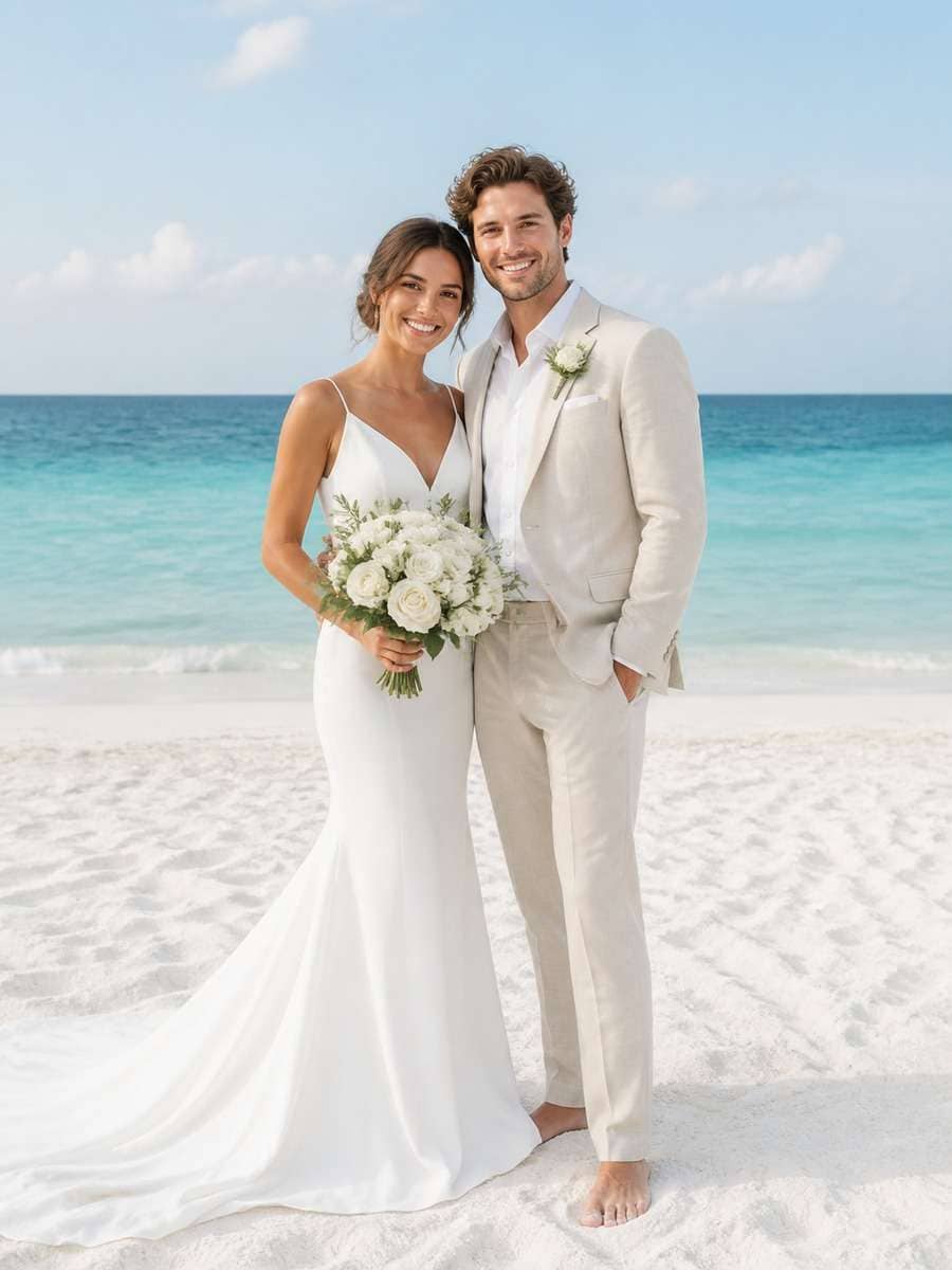 White Sand Minimalist Wedding photo