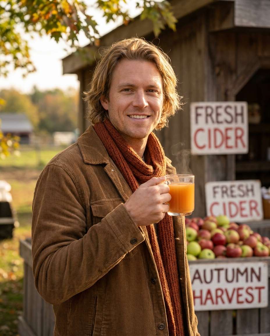 cider stand portrait photo