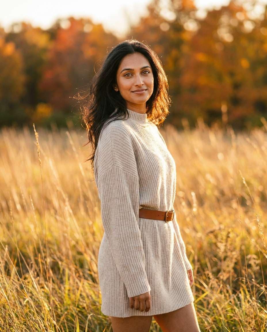 sunset field portrait photo