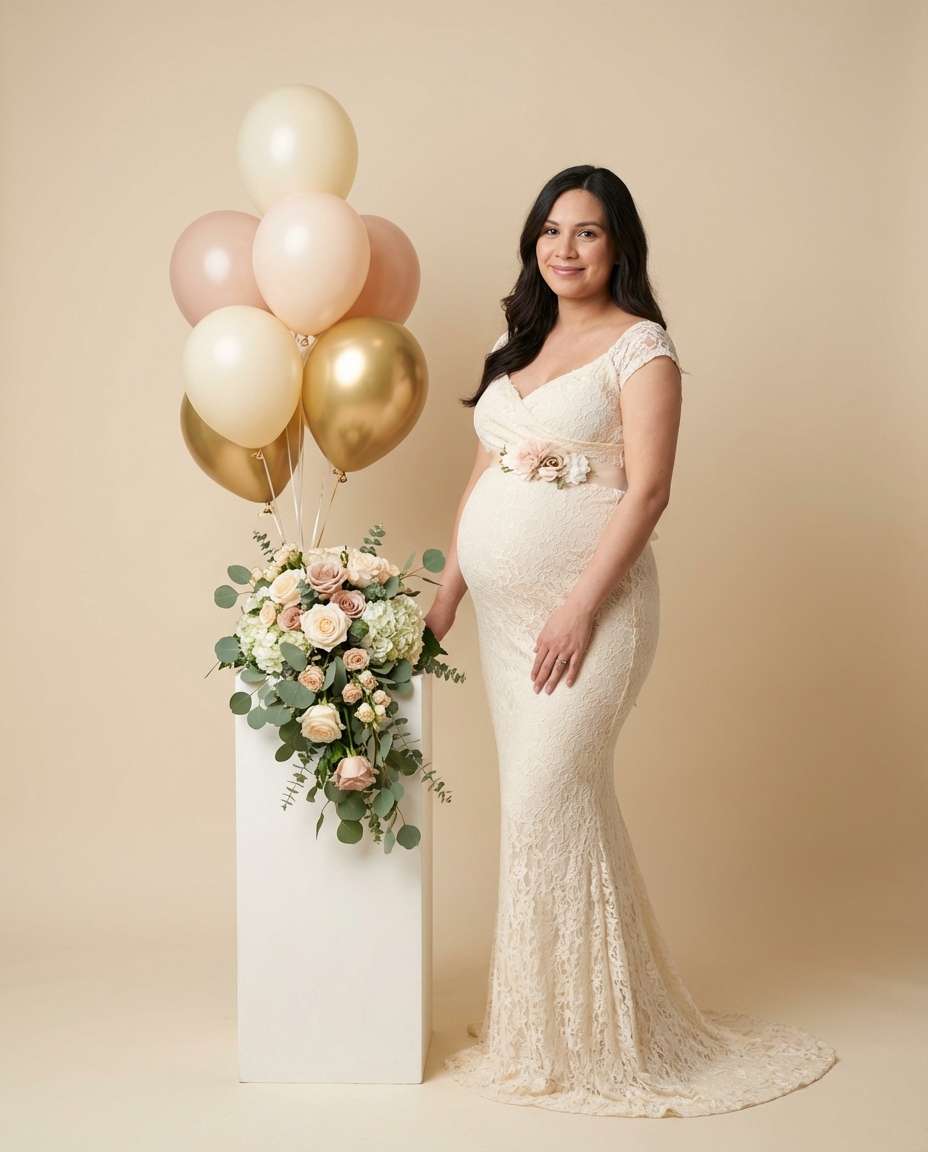 studio maternity meets photo