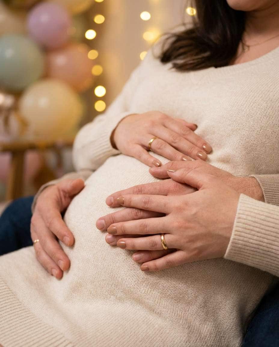 hands on belly closeup photo