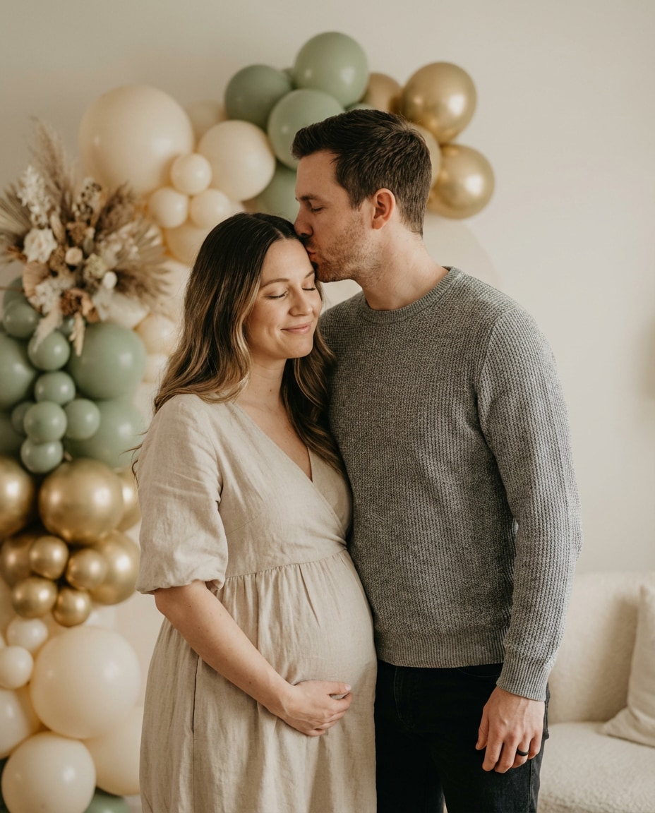 partner kiss forehead photo