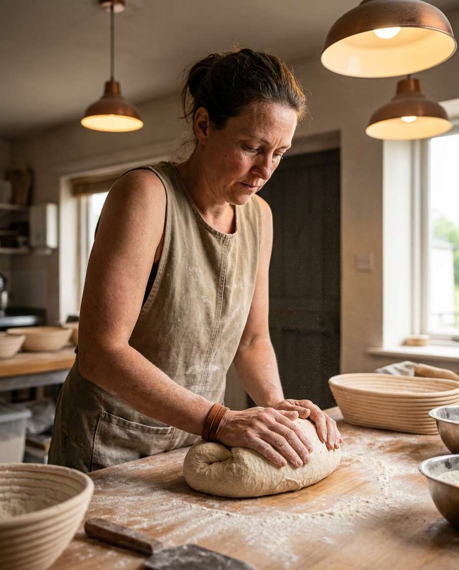 kneading at work photo