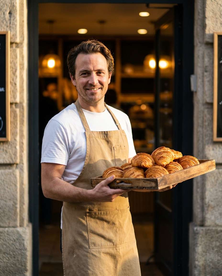 tray of croissants photo