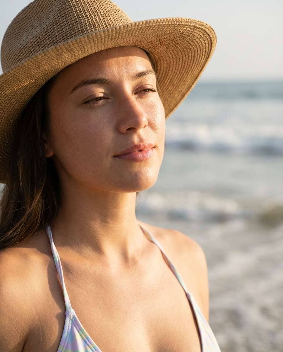 sun hat closeup photo