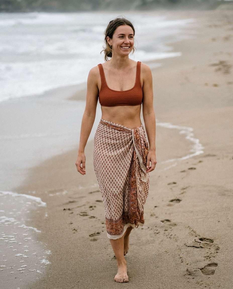 beach walk candid photo