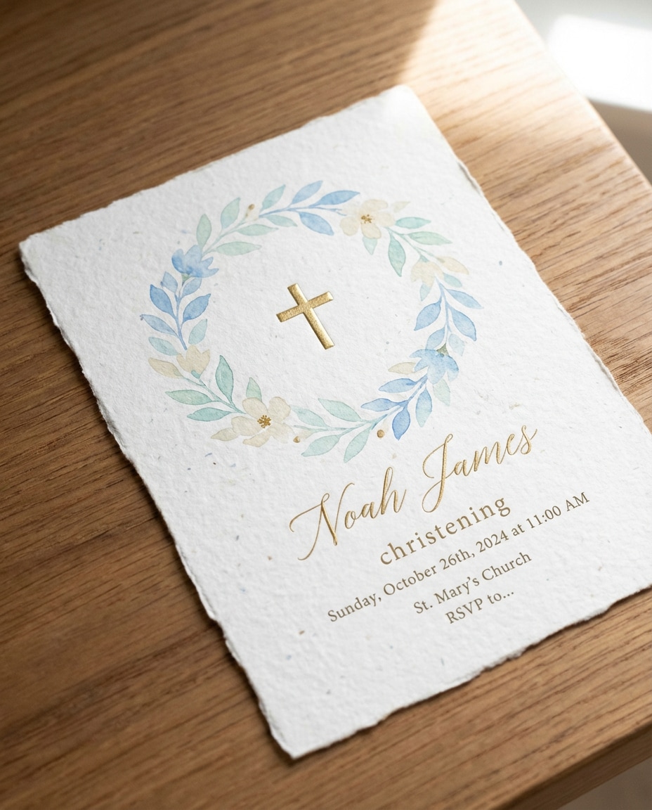 botanical wreath cross photo