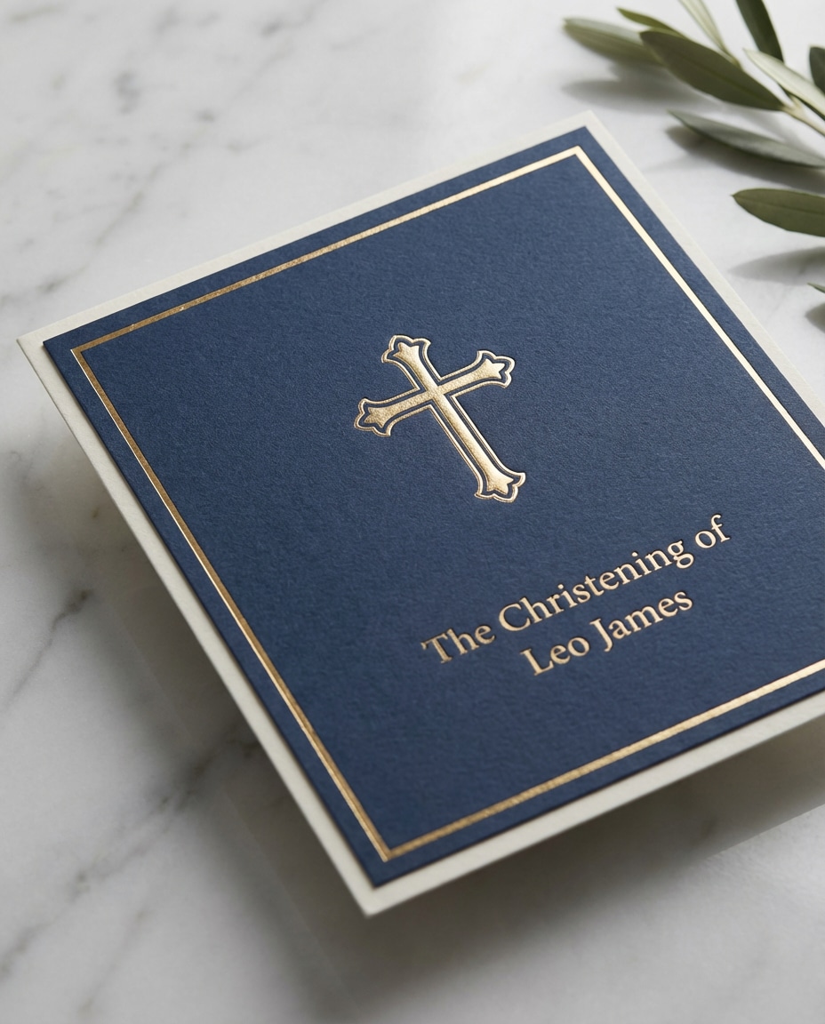 gold foil cross photo