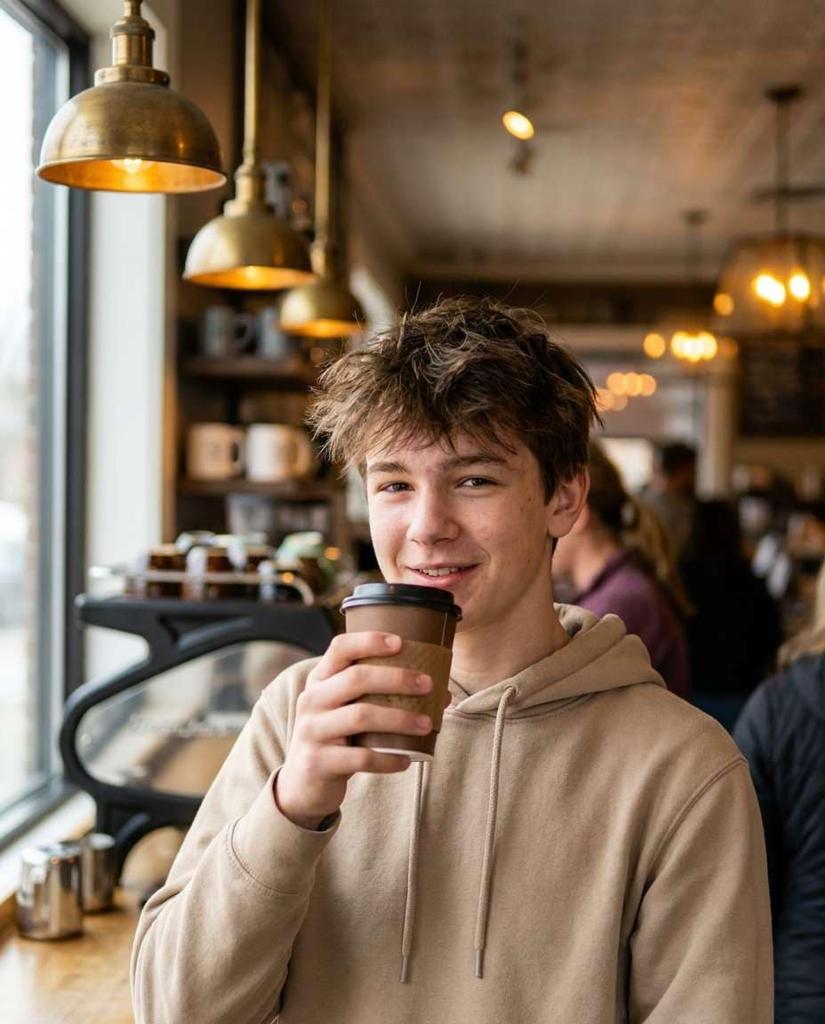 coffee shop candid photo