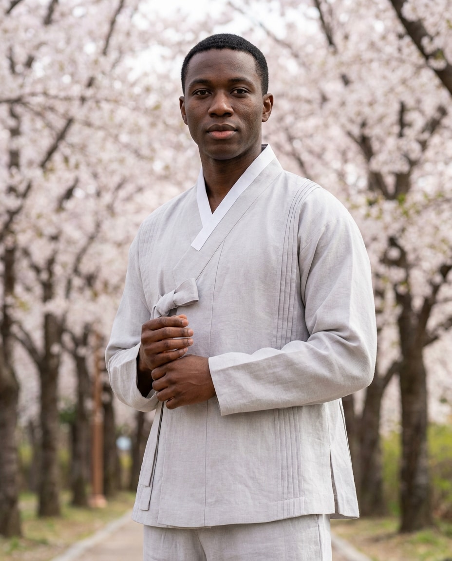 in cherry blossom park photo