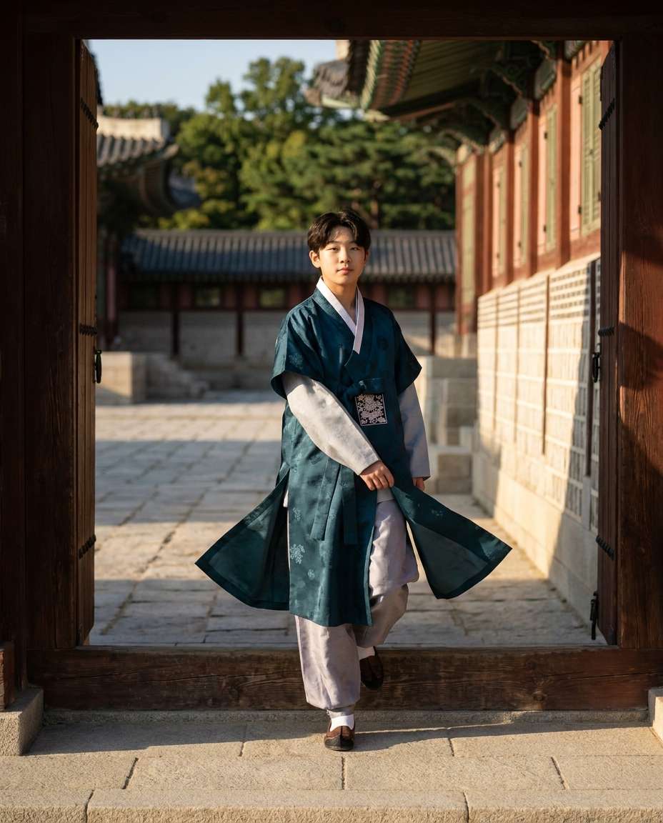 stepping into courtyard photo