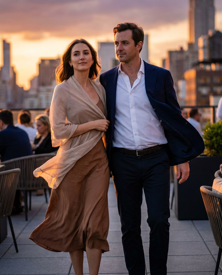 sunset rooftop photo