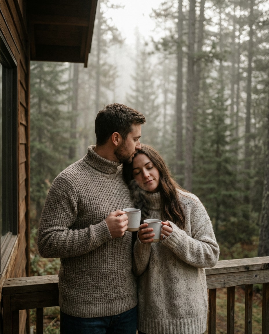 forest cabin porch photo