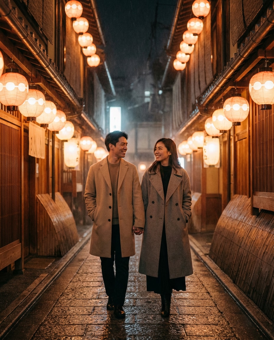 kyoto lantern night photo