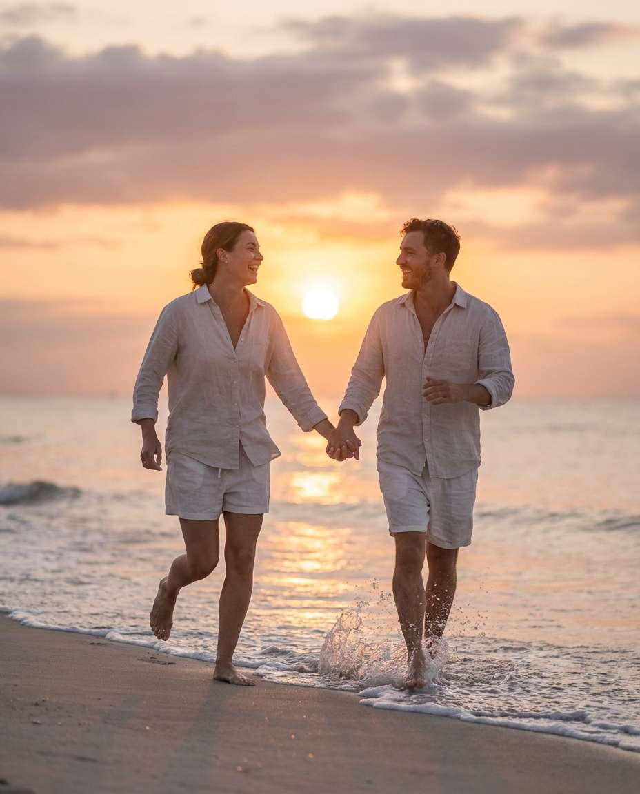 beach sunrise run photo