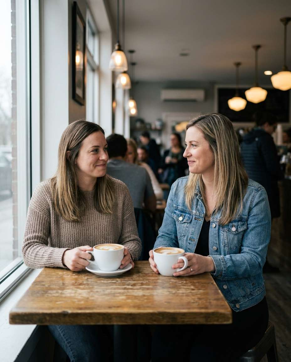 coffee shop window light photo