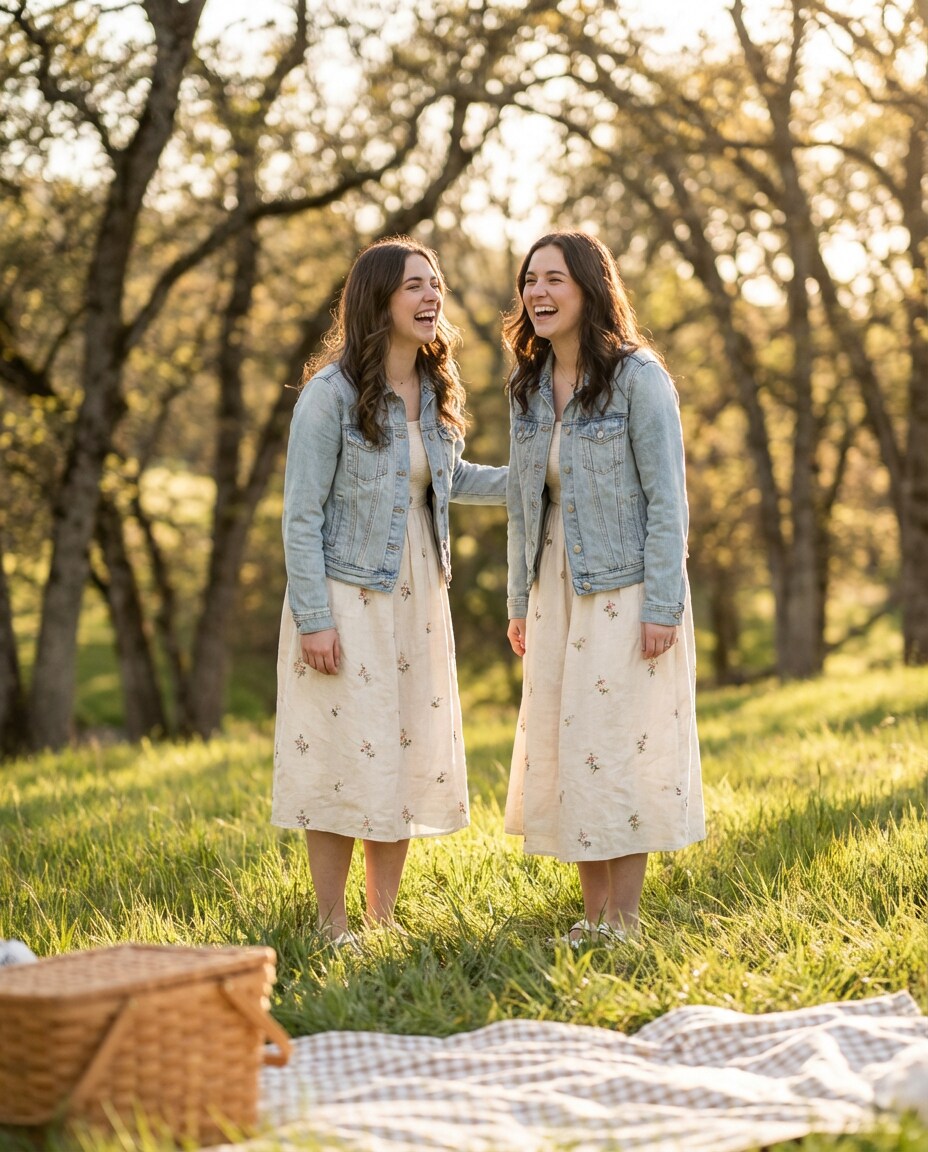 spring picnic portrait photo