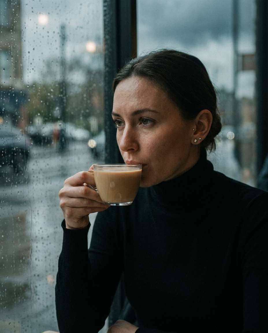rainy window reflection photo