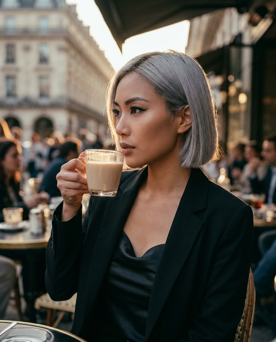 silver hair editorial photo