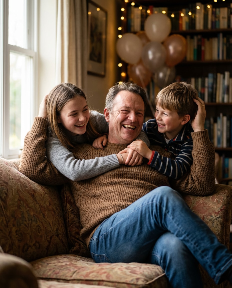 living room hug photo