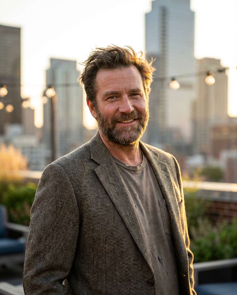 city rooftop portrait photo