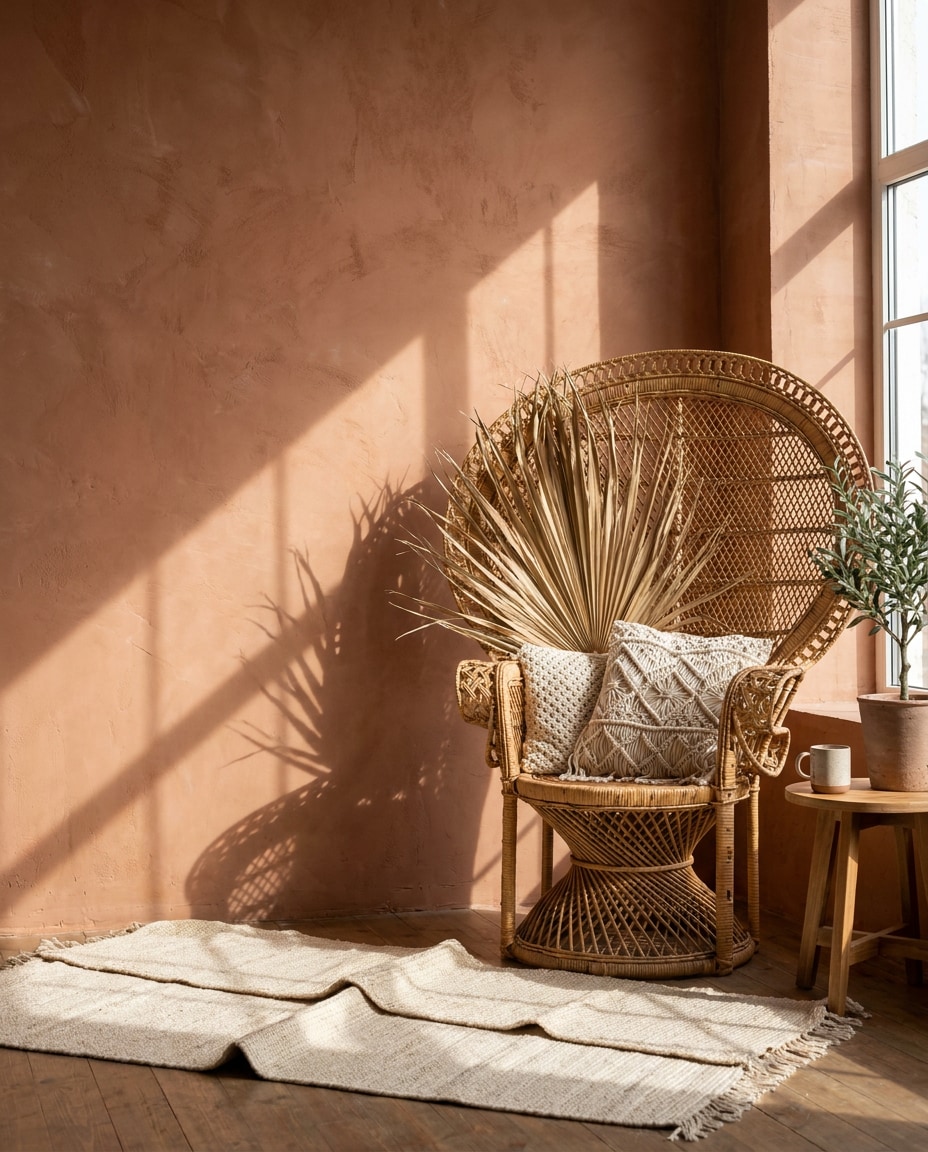 boho rattan chair photo