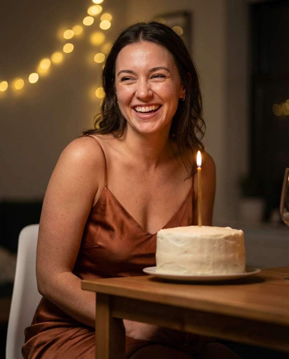 candlelit cake moment photo
