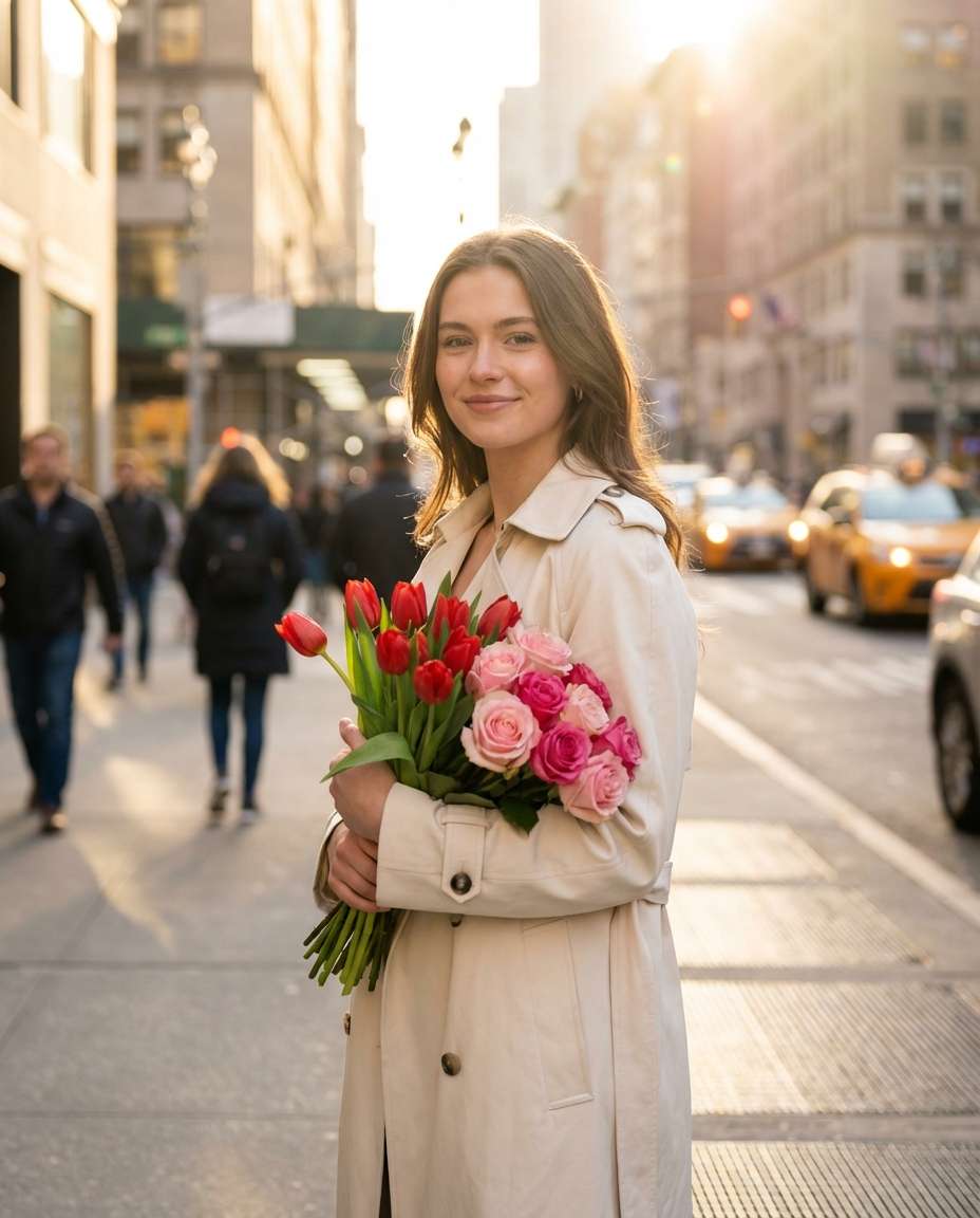 golden hour bouquet photo