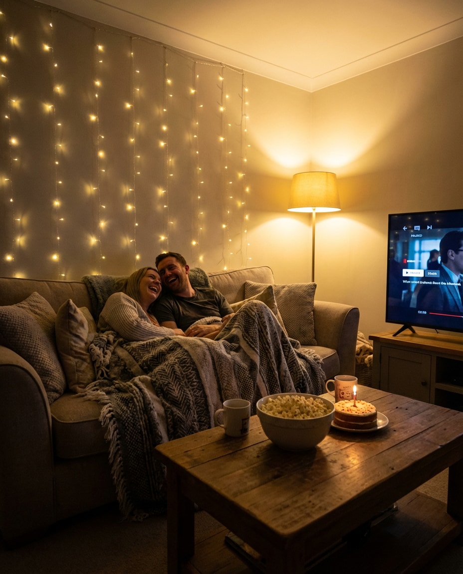 movie night setup photo