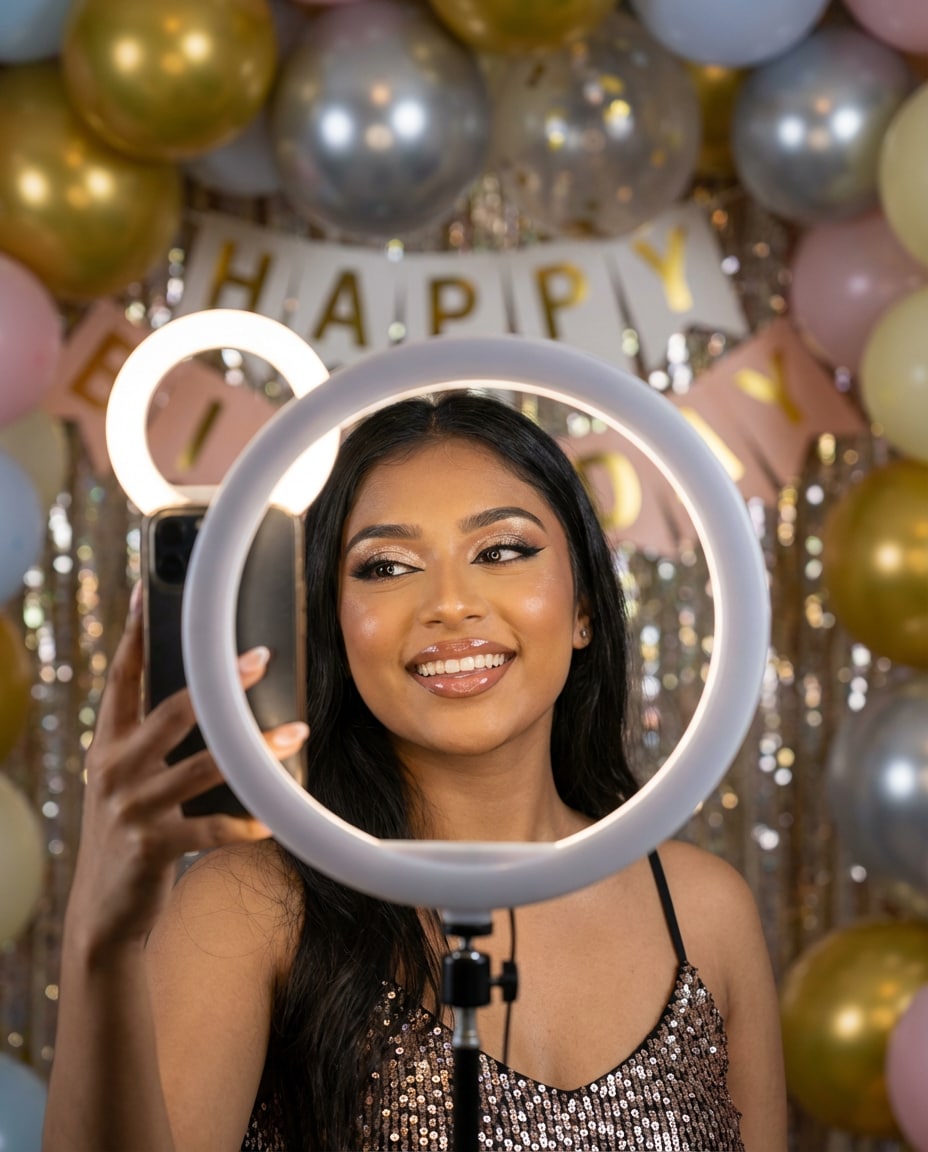 ring light glam photo