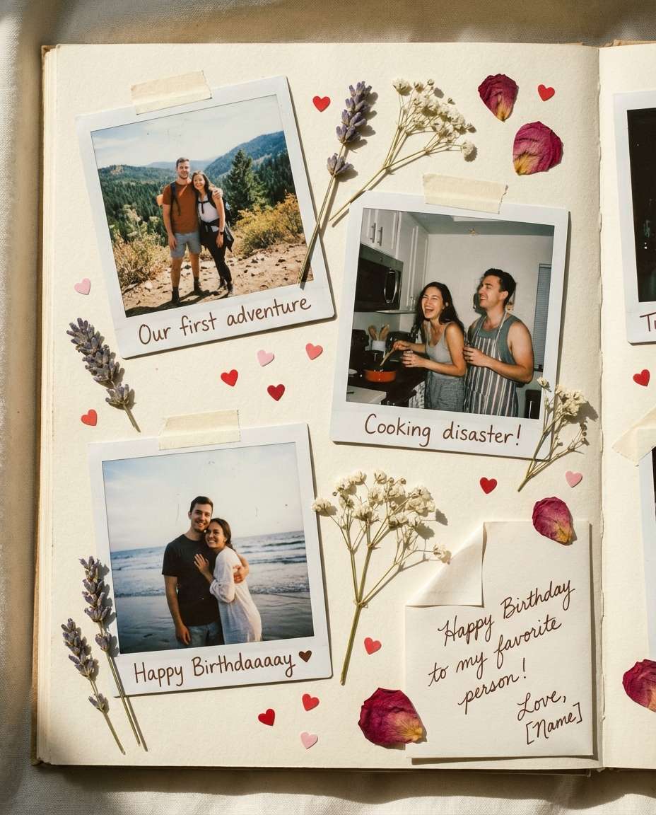 polaroid scrapbook style photo