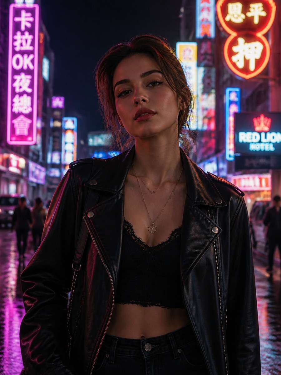 Night City Neon Portrait photo