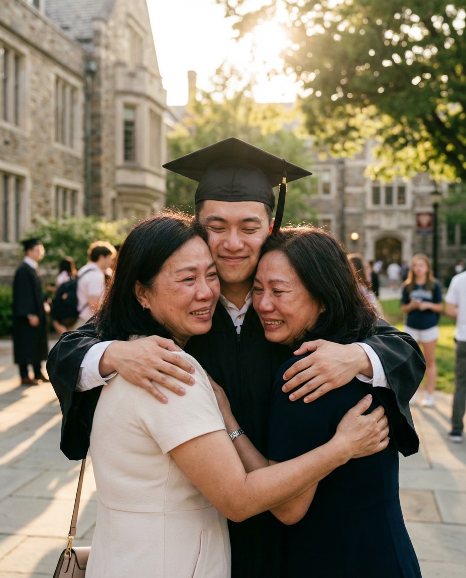 family hug portrait photo