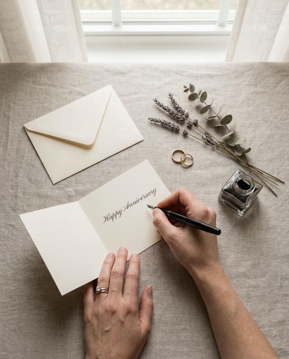 elegant card flat lay photo