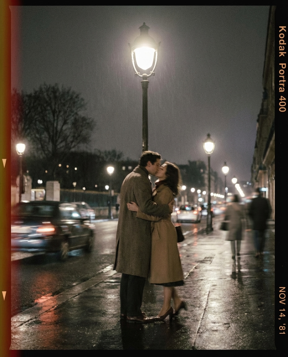 vintage film kiss photo