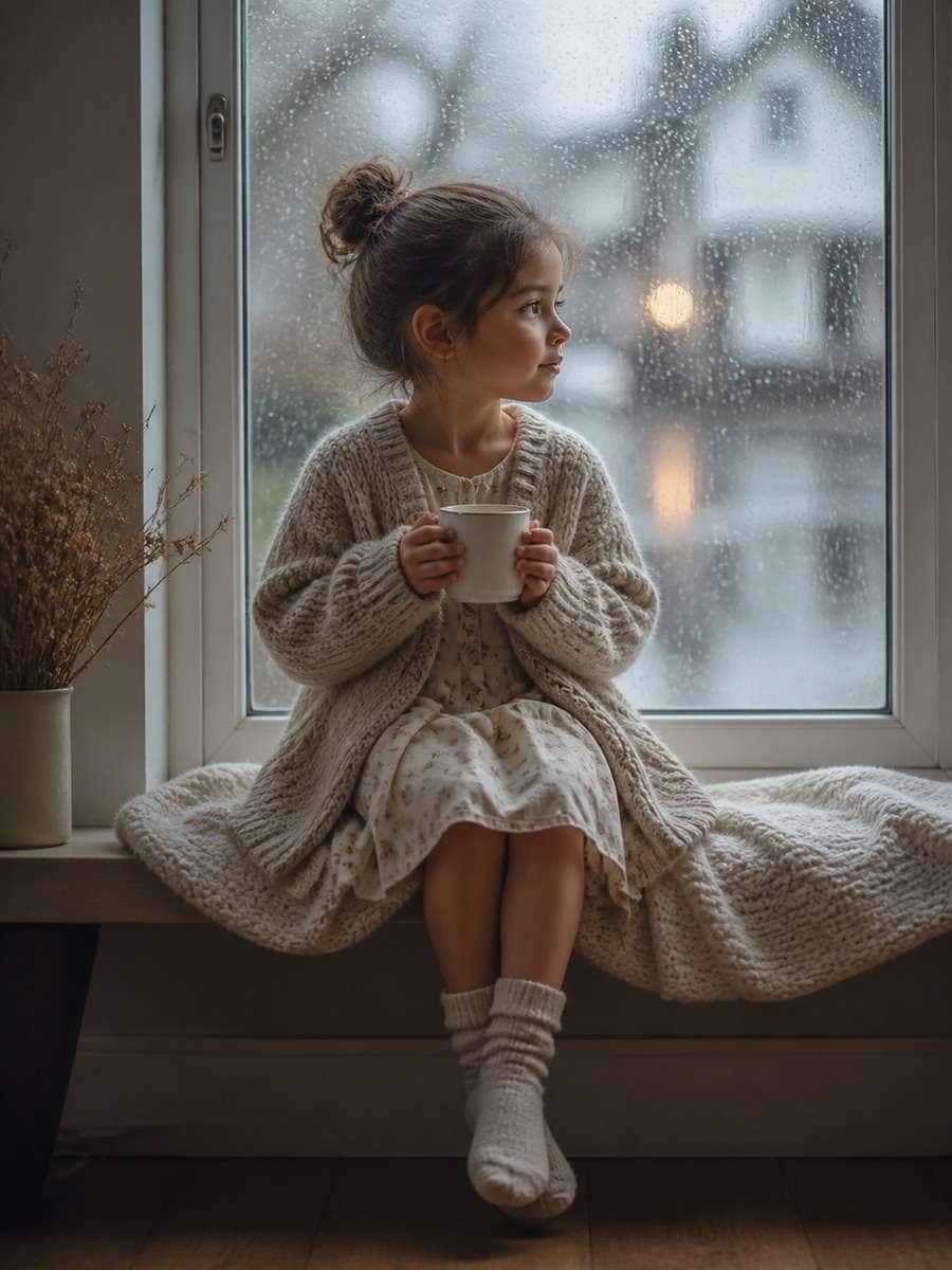 Rainy Day Window Portrait photo