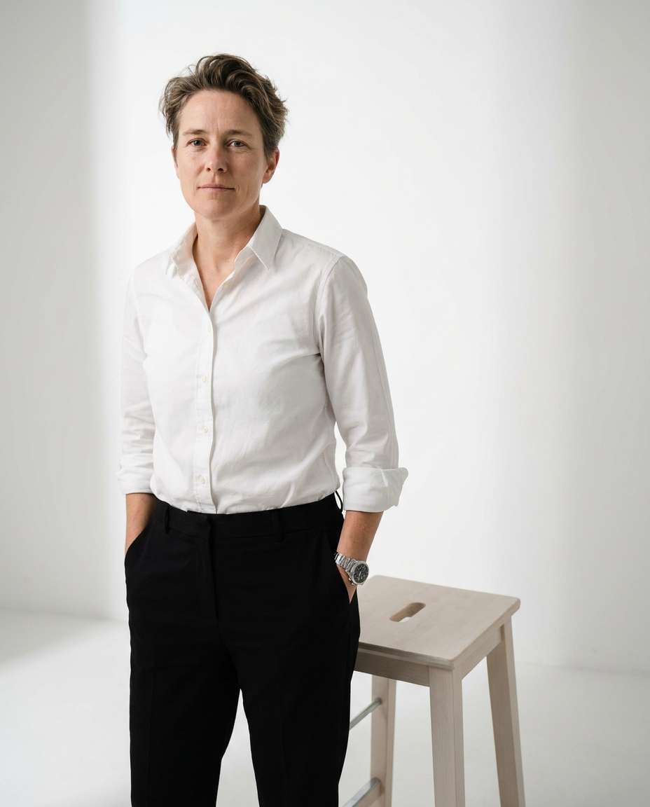 minimalist white studio photo