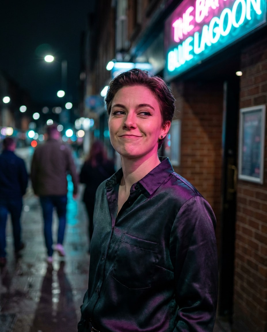 neon bar glow photo