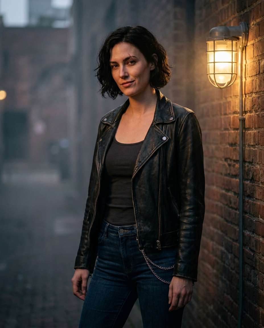 leather jacket alley photo