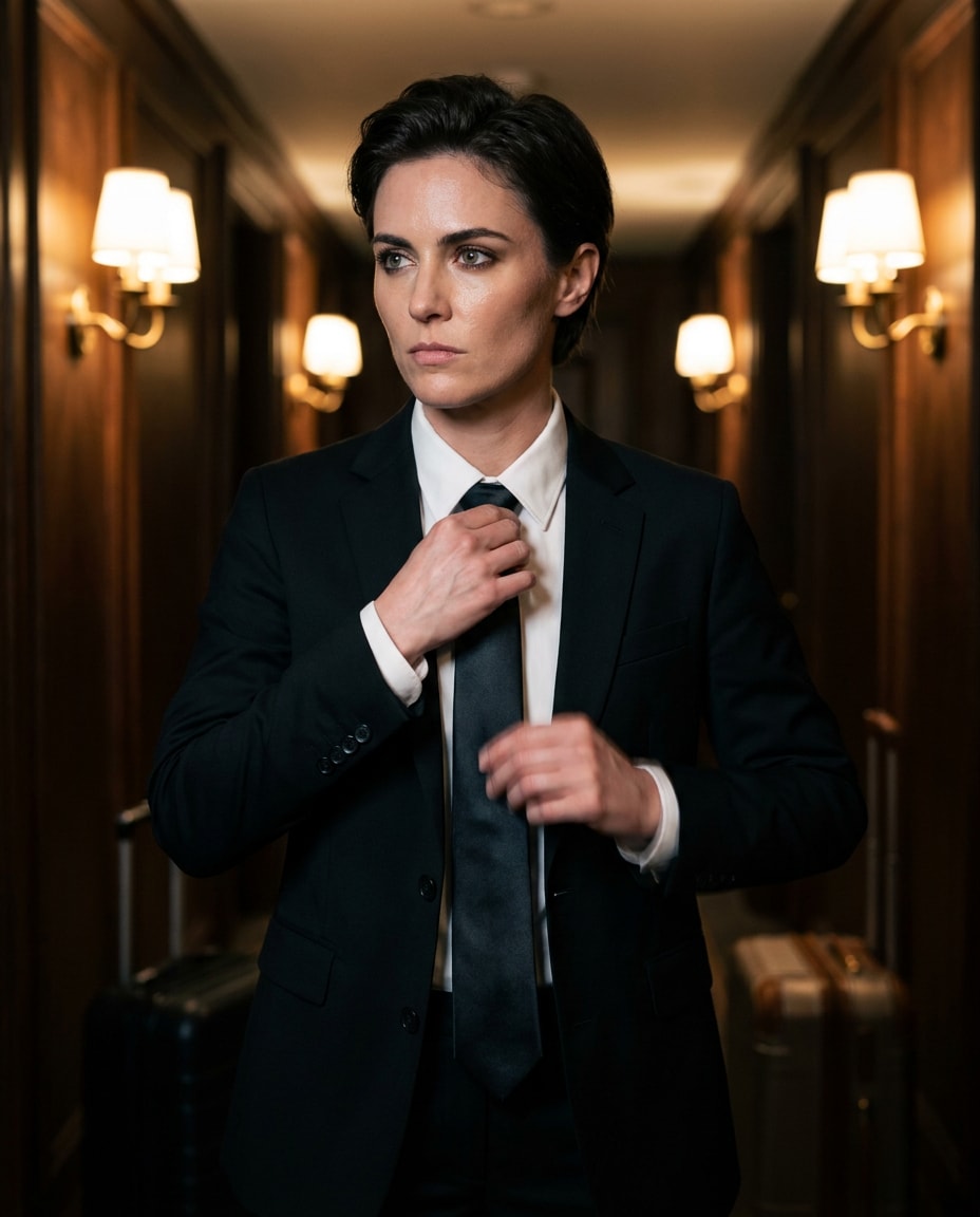 adjusting the tie photo