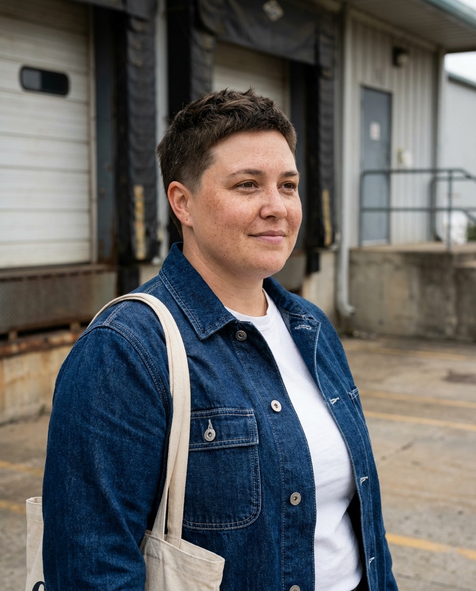 denim workwear outdoors photo