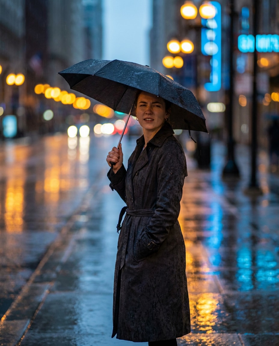 rainy night street photo